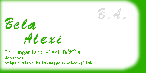bela alexi business card
